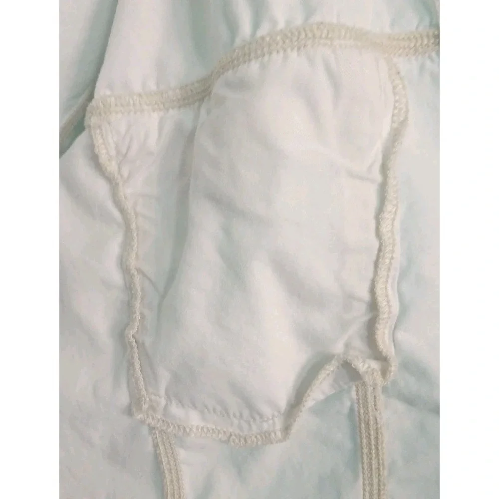 Vntg White Tag Levi Collard Long Sleeve Button Down White Flannel Size LG Cotton